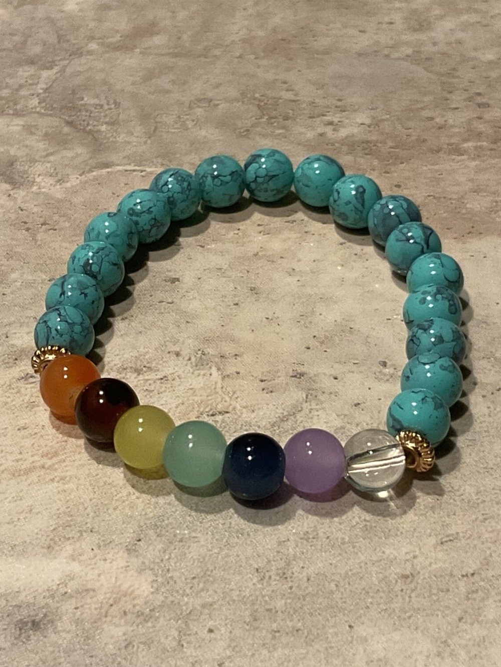 Howlite turquoise stretch bracelet various colors seed beads agate beads